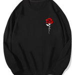 Red Rose Print Cotton Sweatshirt