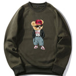 Hip Hop Style Bear Print Raglan Sleeve Sweatshirt