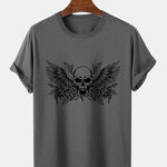 Skull With Wings Print T-Shirt
