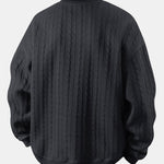 Relax Fit Twist Jacquard Crew Neck Sweatshirt