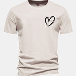 Regular Fit Heart Print Cotton T-Shirt