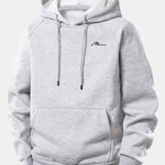 Men Print Drawstring Hoodie