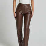 Margovil High Rise Pocketed Casual Faux Leather Pants