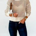 Margovil Crewneck Hollow Out Knitting Top