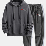 Paris Stripe Print Relax Fit Hoodie & Jogging Pants