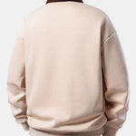 Relax Fit Contrast Corduroy Polo Collar Sweatshirt & Straight Leg Corduroy Pants