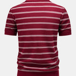 Striped Zipper Knit Polo