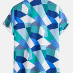 Color Block Geometric Print Shirt & Swim Shorts