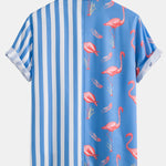 Flamingo Stripe Panel Shirt & Swim Shorts