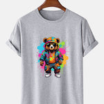 Splash Colorful Bear Print T-Shirt