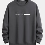 Balance Stripe Print Relax Fit Crew Neck Sweatshirt & Jogging Pants