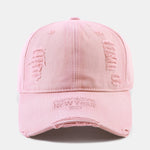 Solid Color New York Embroidery Cotton Washed Distressed Baseball Cap