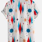 Atomic Geometric Print Button Up Shirt