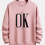 OK Slogan Print Relax Fit Sweatshirt