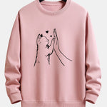 Cat High-Five Print Relax Fit Sweatshirt