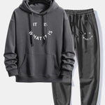It Is What It Is Print Relax Fit Hoodie & Jogging Pants