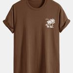 Regular Fit Palm Tree Print Cotton T-Shirt