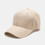 Solid Color Faux Linen Casual Baseball Cap