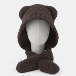 Cute Little Bear Ear Solid Color Scarf And Hat Integrated Warm Hat