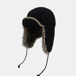 Faux Fur And Lambskin Fleece Patchwork Winter Thickened Warm Earflap Hat