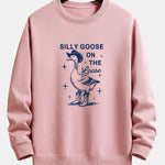 Silly Cowboy Goose Print Relax Fit Sweatshirt