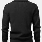 Long Sleeve Textured Knit Polo Shirt
