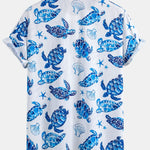 Turtle Print Button Up Shirt