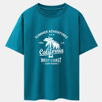 California Palm Tree Print Drop Shoulder Oversize T-Shirt