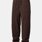 Relax Fit Quarter Zip Ethnic Geometric Patchwork Teddy Sweatshirt & Corduroy Jogger Pants
