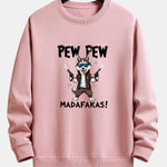 PEW PEW MADAFAKAS Wolf Print Relax Fit Sweatshirt