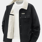 Teddy Fleece Lined Button Up Corduroy Jacket