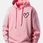 Heart Print Relax Fit Hoodie