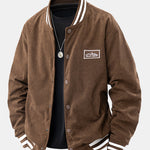 Mountain Embroidery Corduroy Baseball Jacket