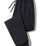 3 Pieces Solid Zipper Pocket Cotton Jogger Pants