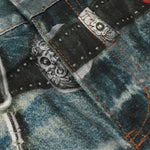 Distressed Chain-Detailed Baggy Denim Jeans