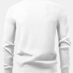 Ribbed Henley Neck Sweater
