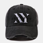 Retro New York Embroidery Cotton Washed Distressed Baseball Cap
