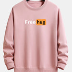 Free Hug Print Relax Fit Sweatshirt