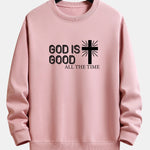 God Is Good Cross Print Relax Fit Sweatshirt