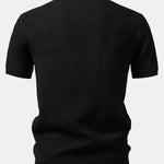 Stripe Johnny Collar Knit Polo