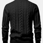 Heavyweight Twist Jacquard Crew Neck Sweater