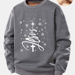 Christmas Jesus Print Teddy Fleece Lined Sweatshirt