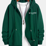 Milano Italy Print Relax Fit Zip Hoodie