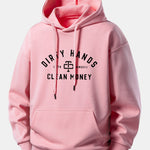 Dirty Hands Clean Money Print Relax Fit Hoodie
