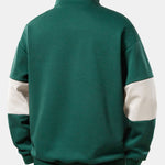 Relax Fit Contrast Color Quarter Zip Sweatshirt