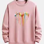 Dissolving Paw Heart Print Relax Fit Sweatshirt