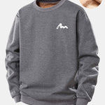 Men Print Teddy Fleece Lined Sweatshirt