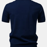 Contrast Striped Geometric zipper Knit Polo