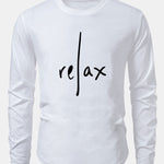 Relax Print Cotton Arc Hem T-Shirt