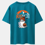 BOOSCH Beer Ghost Print Drop Shoulder Oversize T-Shirt